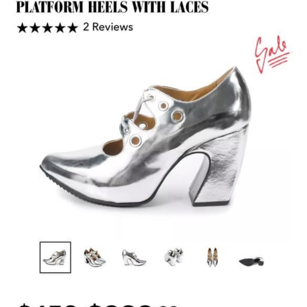 Silver Platform Heels with Laces